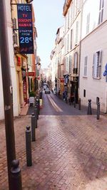 Road along buildings