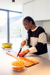 Chef preparing food in kitchen