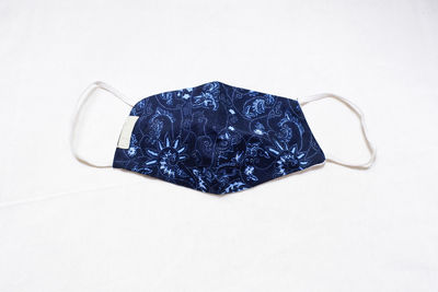 High angle view of heart shape over white background