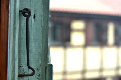 Close-up of metal door