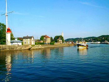 Boats in calm blue sea