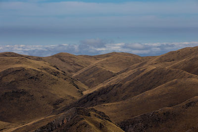 Scenic view of arid landscape against sky