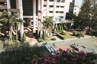 High angle view of buildings