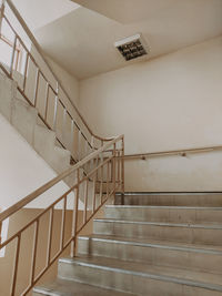 Low angle view of empty staircase in building