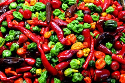 Full frame shot of chili peppers