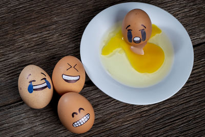 High angle view of food on table