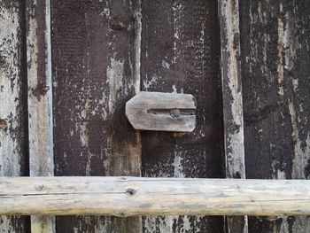 Close-up of old wooden door