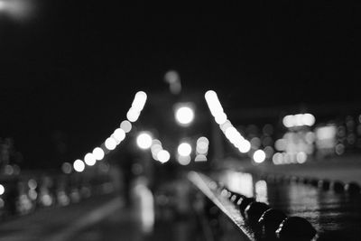 Close-up of illuminated lights at night