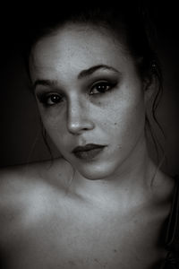 Close-up portrait of a beautiful young woman