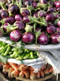 High angle view of vegetables for sale