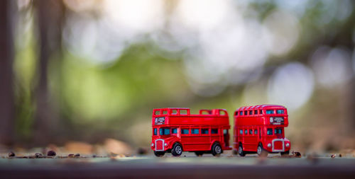 Close-up of red toy car