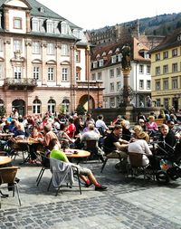 People at town square