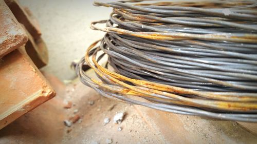 Close-up of stacked stack