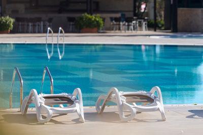 Close-up of swimming in pool