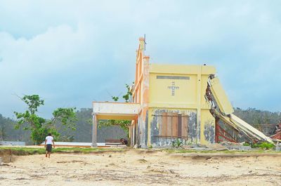 Silhouette of woman against clear sky