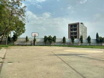 View of basketball court against sky