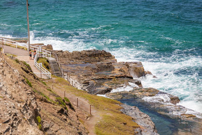 High angle view of sea against sky