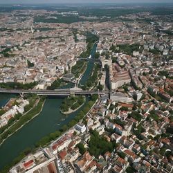 High angle view of cityscape