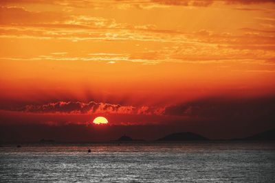 Scenic view of sunset over sea