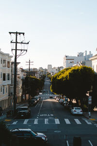 Cars on street in city