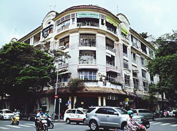 Cars parked on street