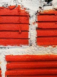 Close-up of red wall