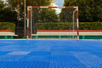 Goal post at soccer turf