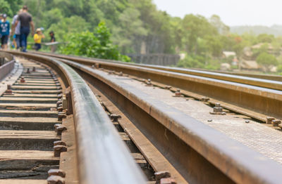 Close-up of railroad track