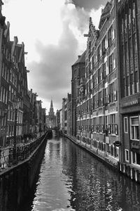 View of canal along buildings