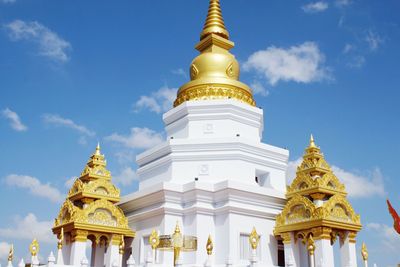 Low angle view of pagoda against sky