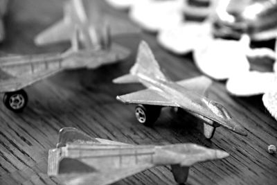 High angle view of leaf on table