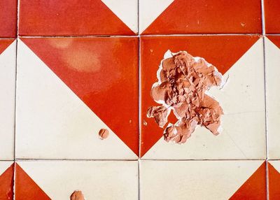 Close-up of red paint on wall