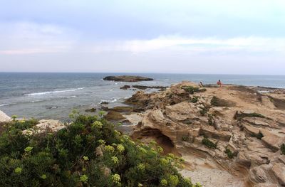 Scenic view of sea against sky in is arutas sardinia italy