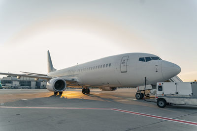 Airplane on airport runway