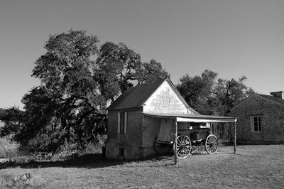 Old wagon at a ghost town ranch house