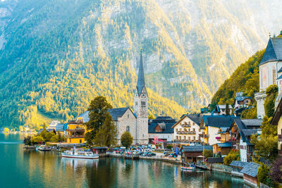 View of buildings at waterfront