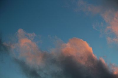 Low angle view of sky at sunset