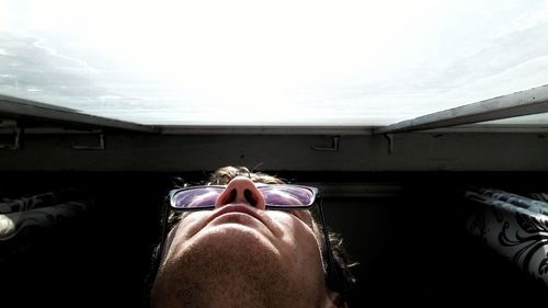 Portrait of man in car