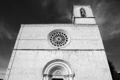 Low angle view of bell tower