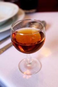 Close-up of beer in glass