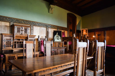Chairs and table in store