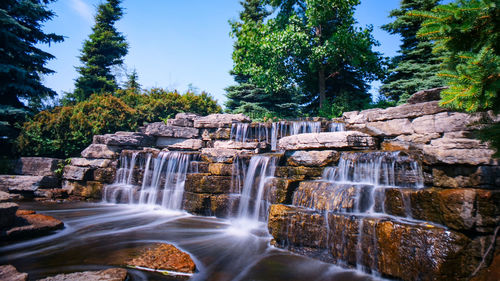 Scenic view of waterfall in forest