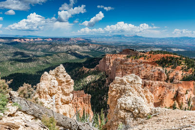 Scenic view of rocky mountains in bryce canyon national park against sky