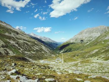 Scenic view of mountains against sky