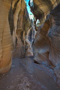 Low angle view of rock formations