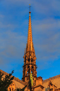 Low angle view of eiffel tower against sky