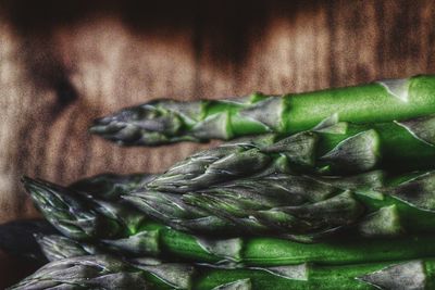 Close-up of chopped leaf on table