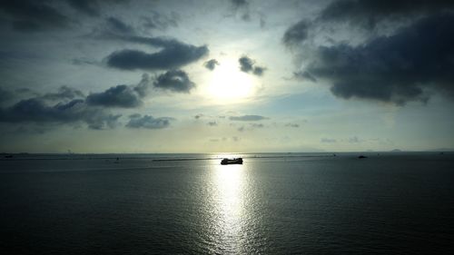 Scenic view of sea at sunset