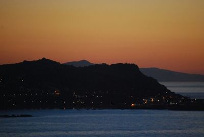 Scenic view of sea at dusk