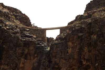Low angle view of rock formation